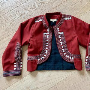 Muzungu Sisters RED ALPACA BOLERO Size Small
